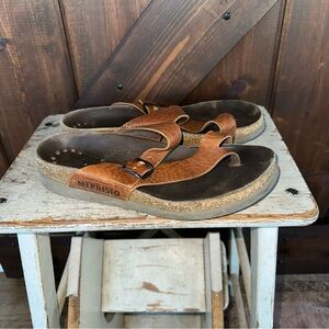 Mephisto Womens Helen Leather Slides Casual Thong Sandals Shoes Size 38 7.5 US